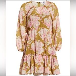 NWT Likely Women’s Hadi Layered Dress, Olive green and pink. Women’s size 2.